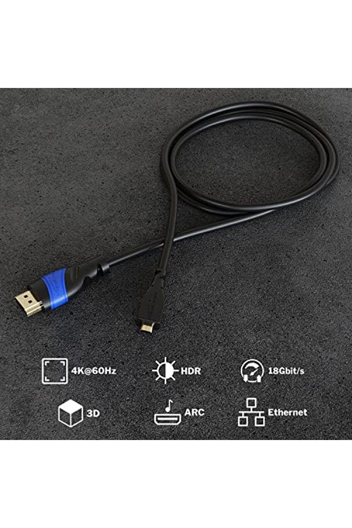 – 2M – Mi̇cro-Hdmı Kablosu (Hdmı – Mi̇cro-Hdmı, İki̇ Yönlü – Ultra Hd İçi̇n 4 K @ 60Hz – Ethernet İle Yü