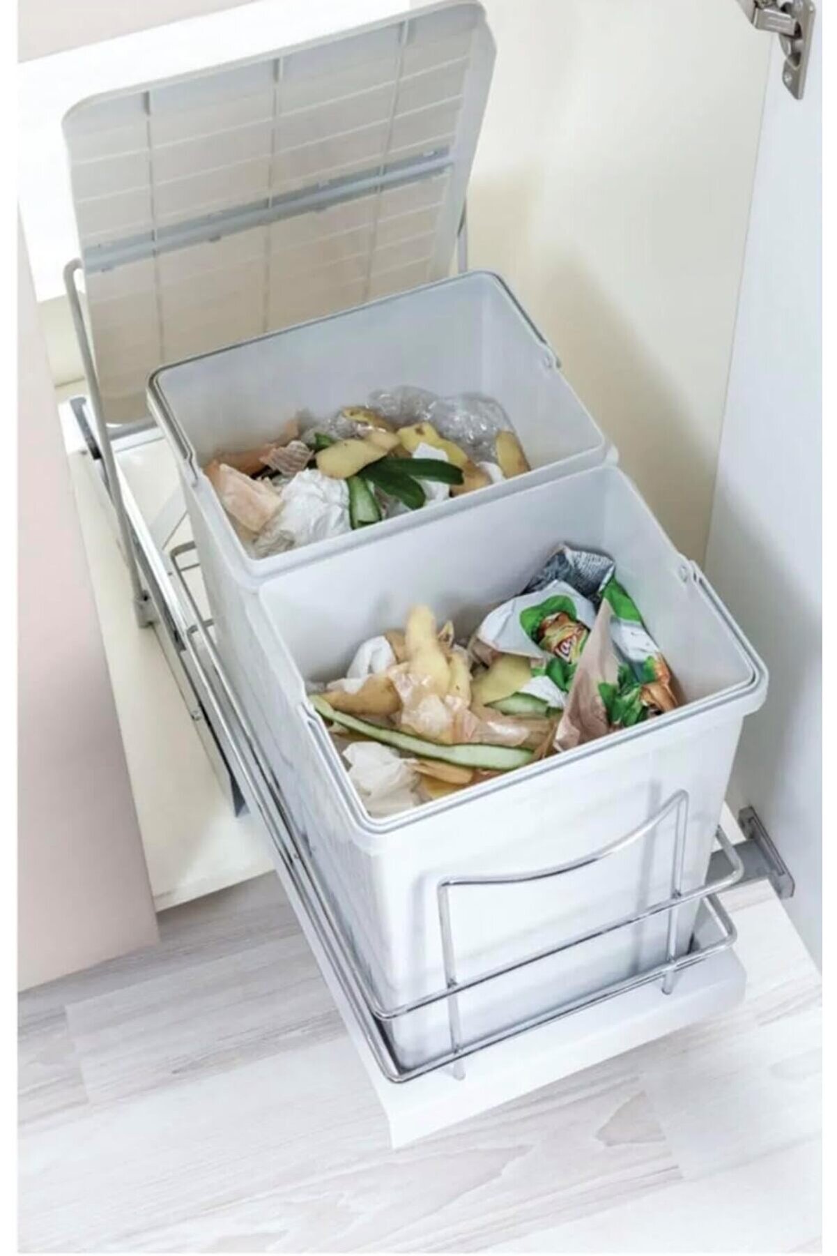 STOREMAX Çöp Kovası, 28 Litre, Çift Bölmeli, Otomatik Kapaklı 1014773