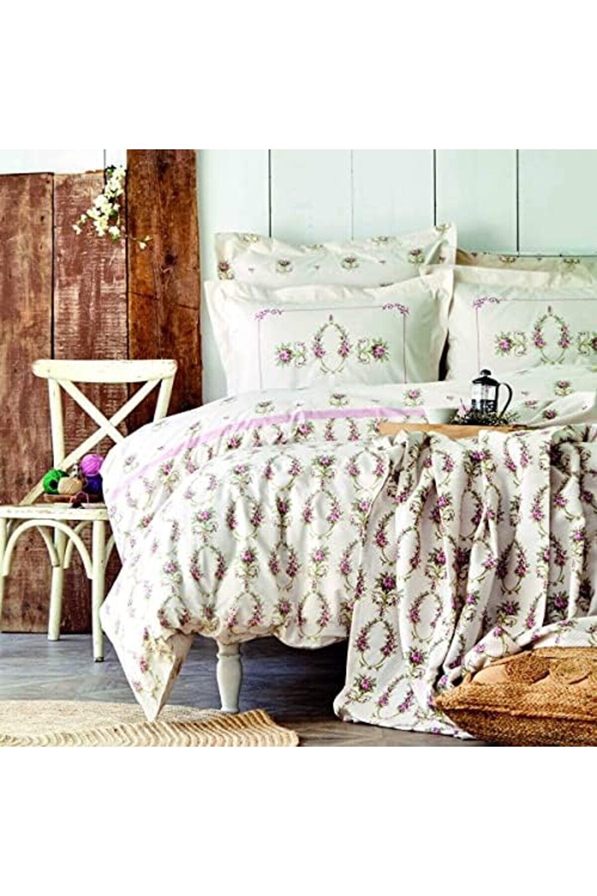 Alfi̇a Pudra%100 Pamuk Çi̇ft Ki̇şi̇li̇k Nevresi̇m Takımı 1014773