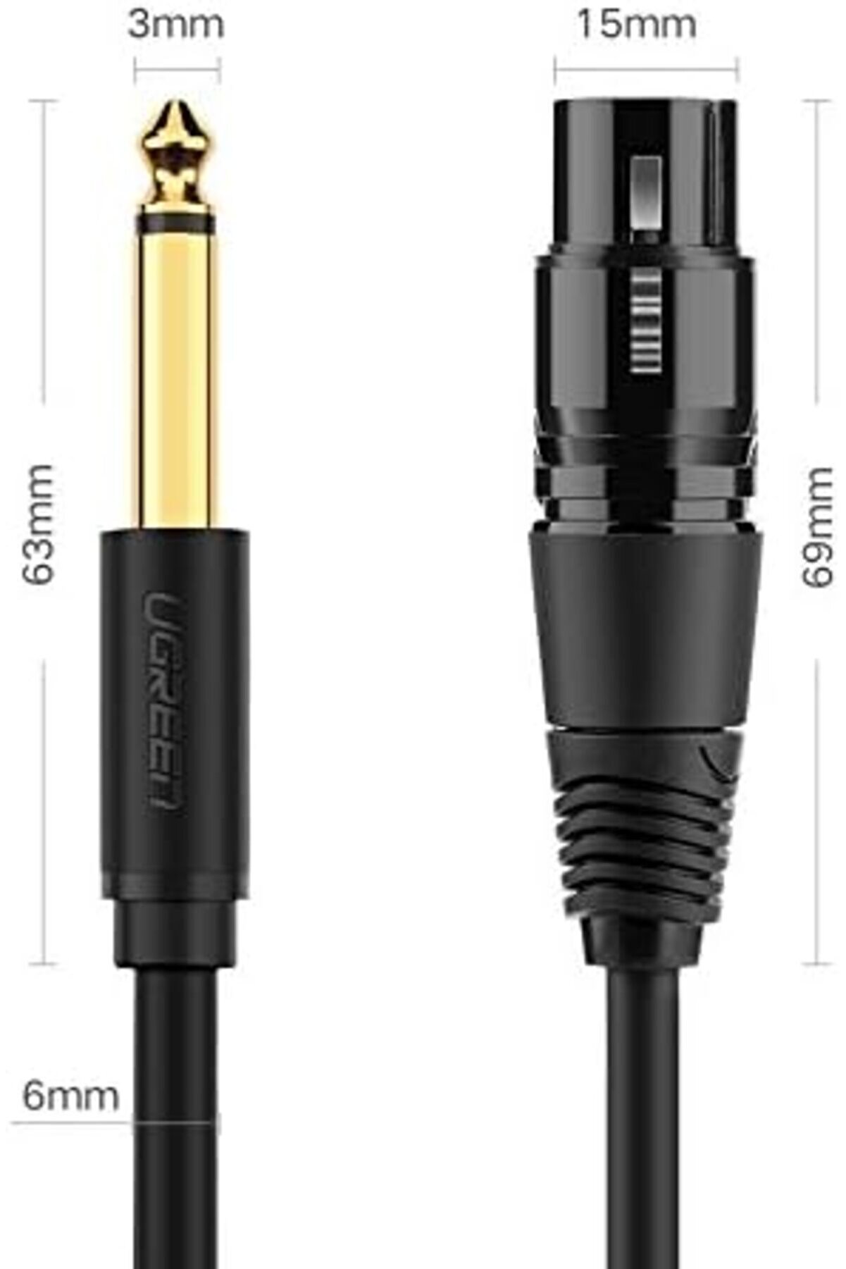 6.5Mm To Xlr Di̇şi̇ Mi̇krofon Ses Bağlantı Kablosu 5 Metre 1014773