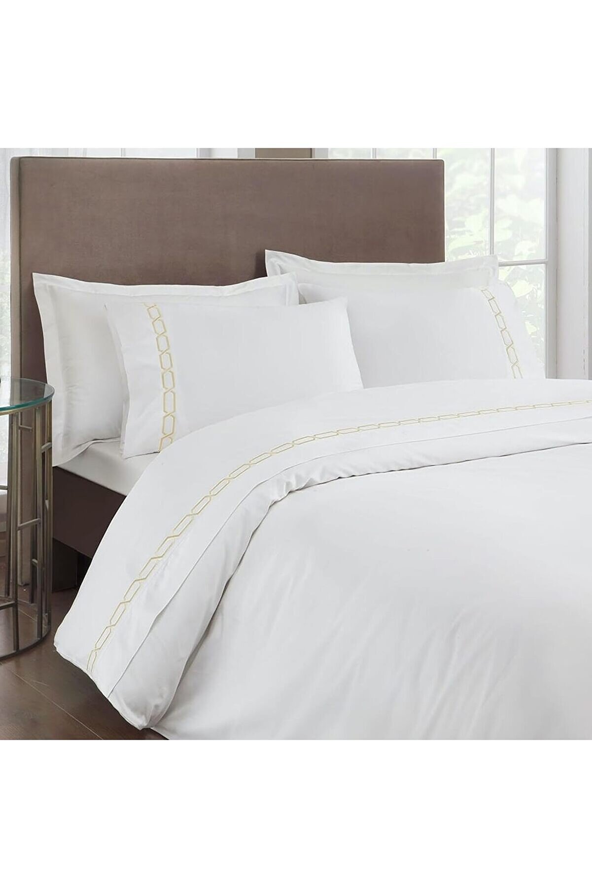 STOREMAX Düz%100 Pamuk Nevresim Takımı, Bej, Çift Kişilik 1014773