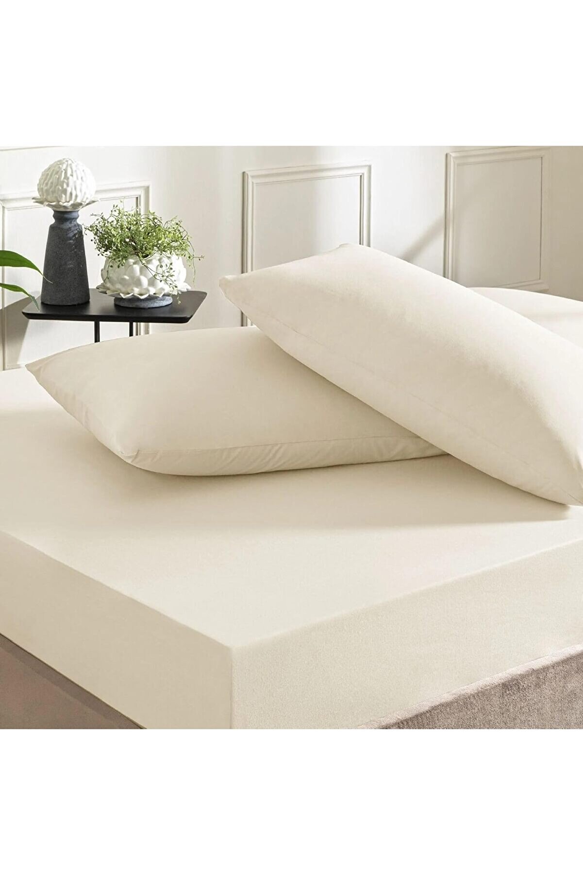STOREMAX Pamuk Rf Düz Basic Çarşaf Ekru Çift Kişilik 1014773