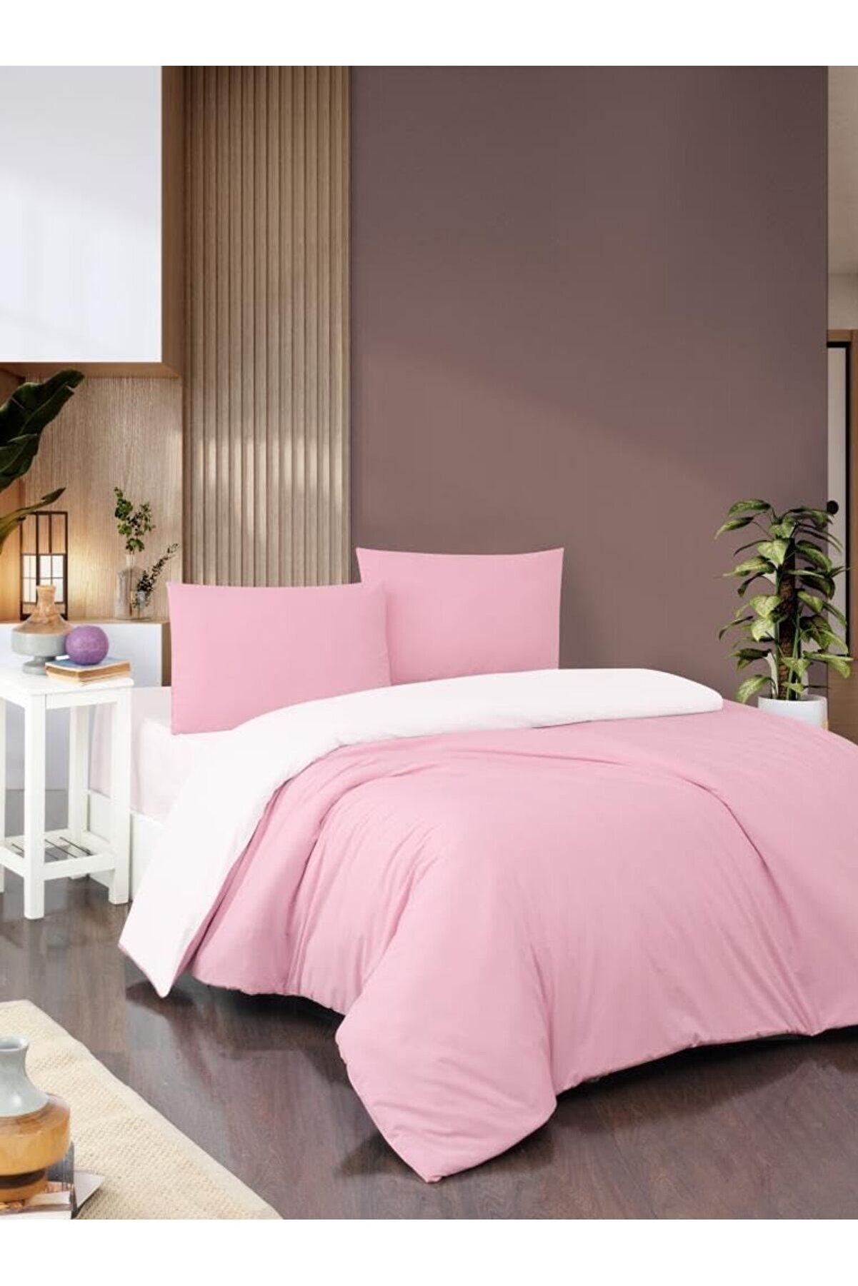 STOREMAX Obasse Nevresim Takımı Çift Kişilik Çift Taraflı Çarşafı Pembe 1014773