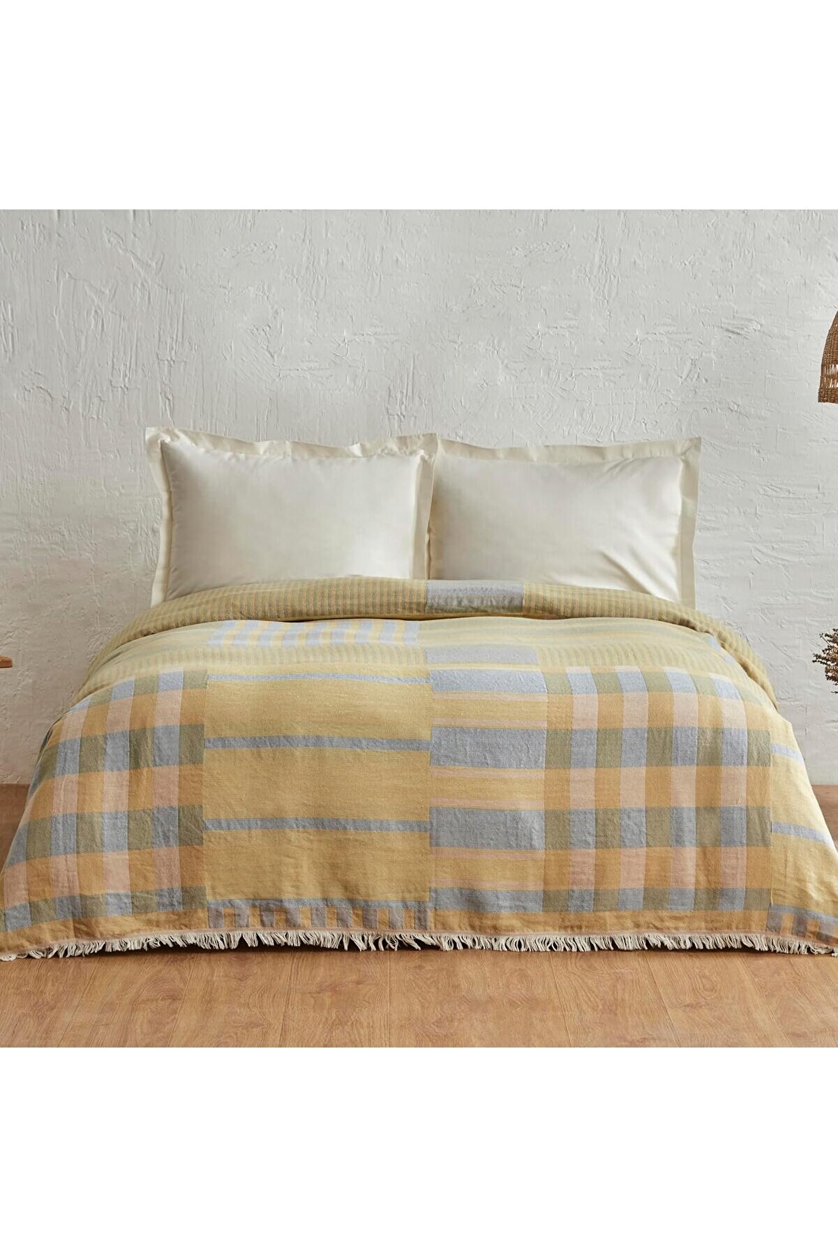 STOREMAX %100 Pamuk Çift Kişilik Müslin Pike Mavi 1014773