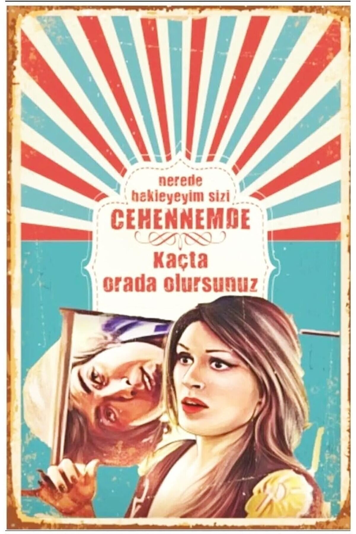 STOREMAX Kuşe Kağıt Duvar Posteri Nerede Bekleyeyim Sizi Retro Drtr0096 1014773