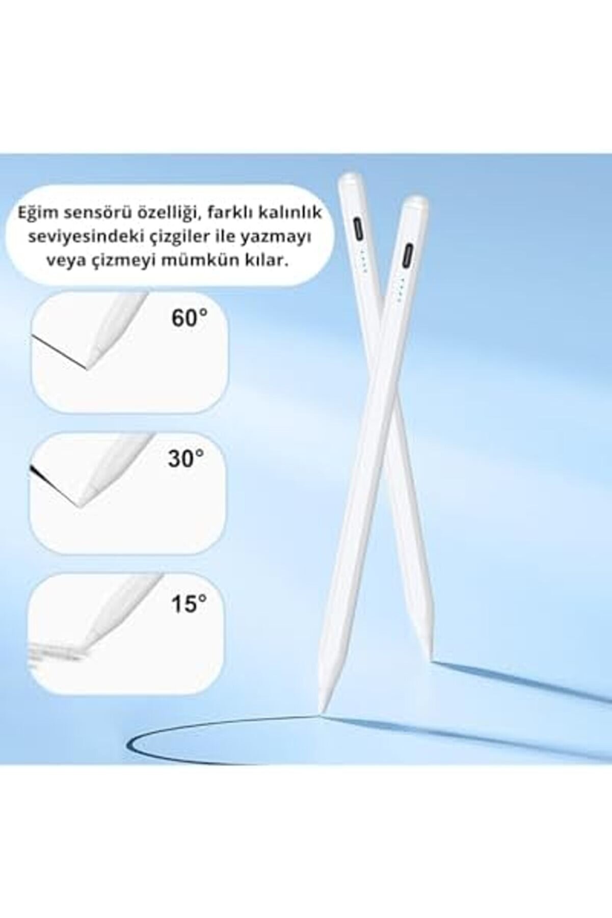 Pltnstoreshop İpad(2018-2025) İçi̇n Stylus Tablet Kalem 2018 Sonrası Tüm İpad Modelleri̇ni̇ne Uyumlu Eğ