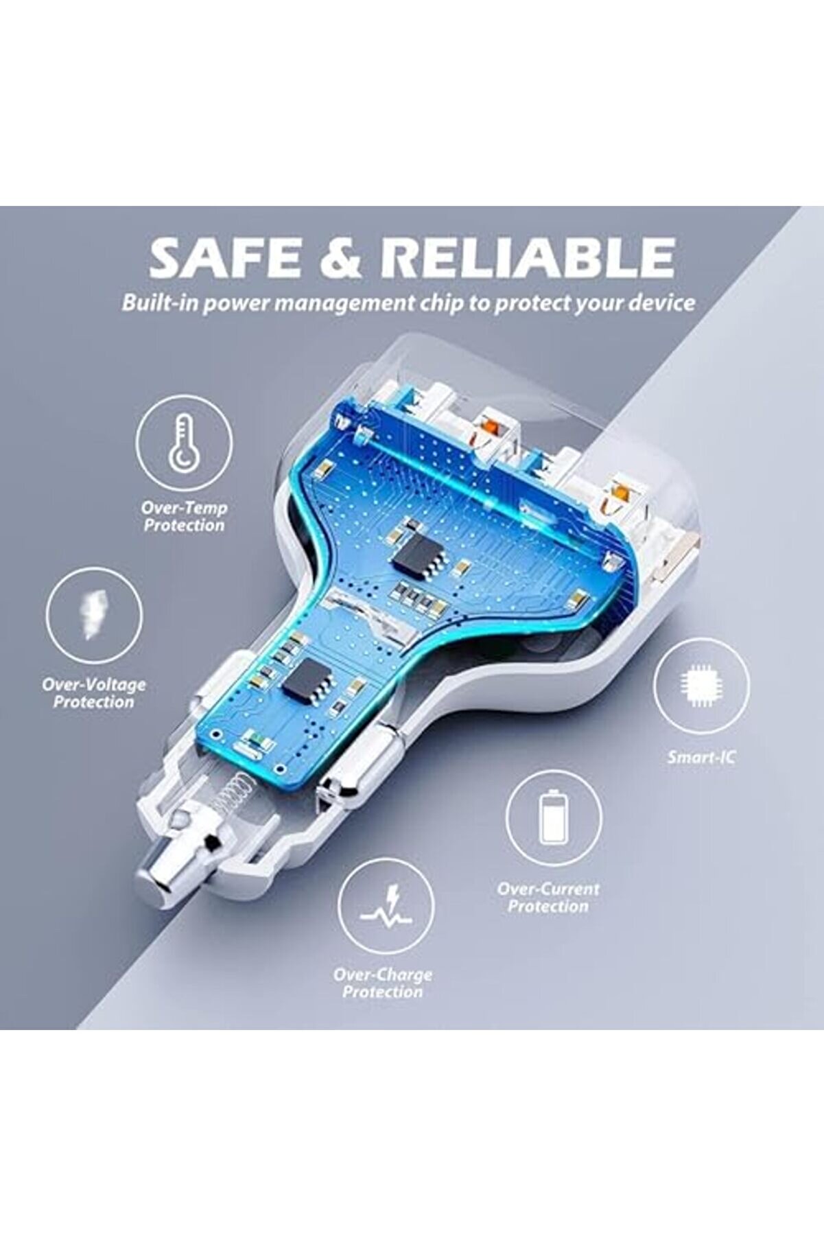 Mt36 4 Portlu Type-C Usb Araç Hızlı Şarj Çakmaklık Toplamda 96W Şarj Gücü Qc 3.0 18W Pd 30W Turbo Şa