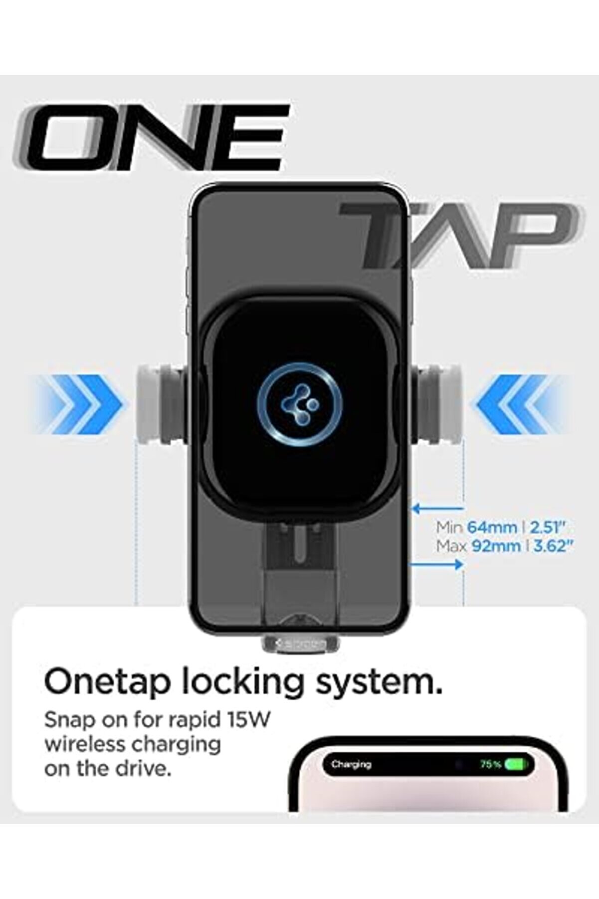 Magfi̇t Araç İçi̇ Telefon Tutucu + Manyeti̇k Kablosuz Şarj Ci̇hazı İçi̇n Özelli̇kli̇ Onetap Uts35W - Acp012