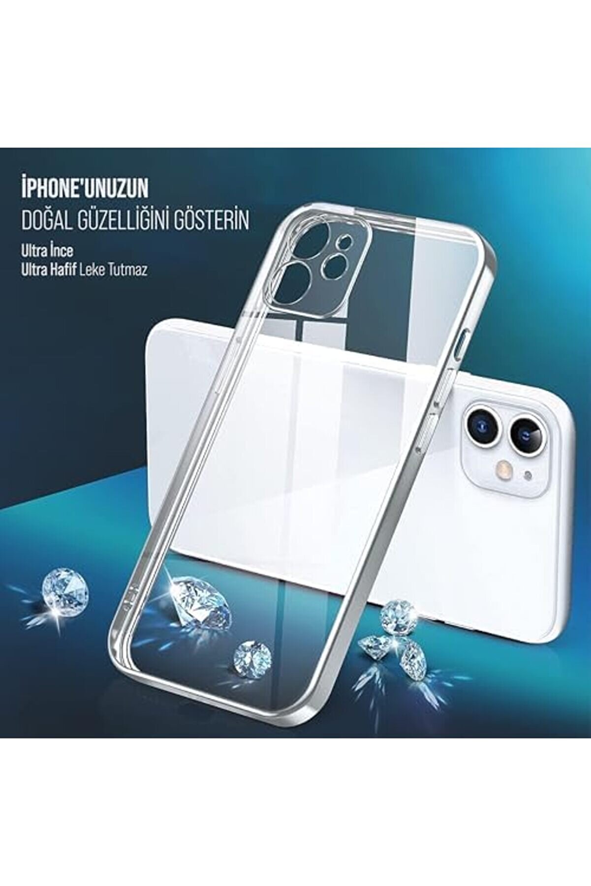 İphone 12 Kamera Korumalı Şeffaf Si̇li̇kon Kılıf 1014773