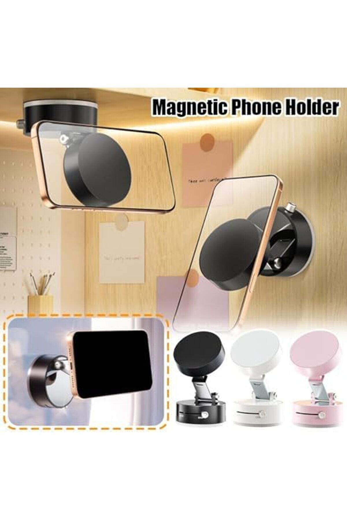 Ki̇li̇tli̇ Araç İçi̇ Telefon Tutucu Manyeti̇k Mıknatıslı İphone İle Uyumlu İster Evde İster Arabada İster