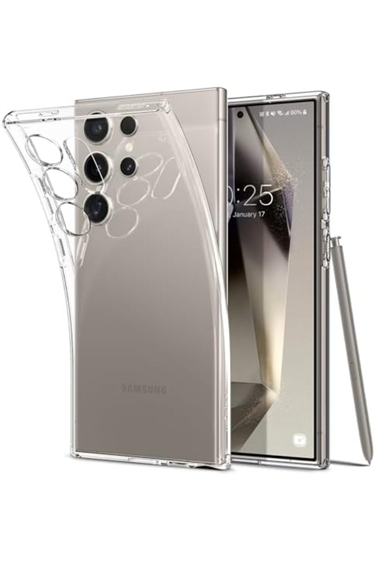 S24 Ultra Kılıf Crystal 4 Tarafı Tam Koruma Crystal Clear - Acs07