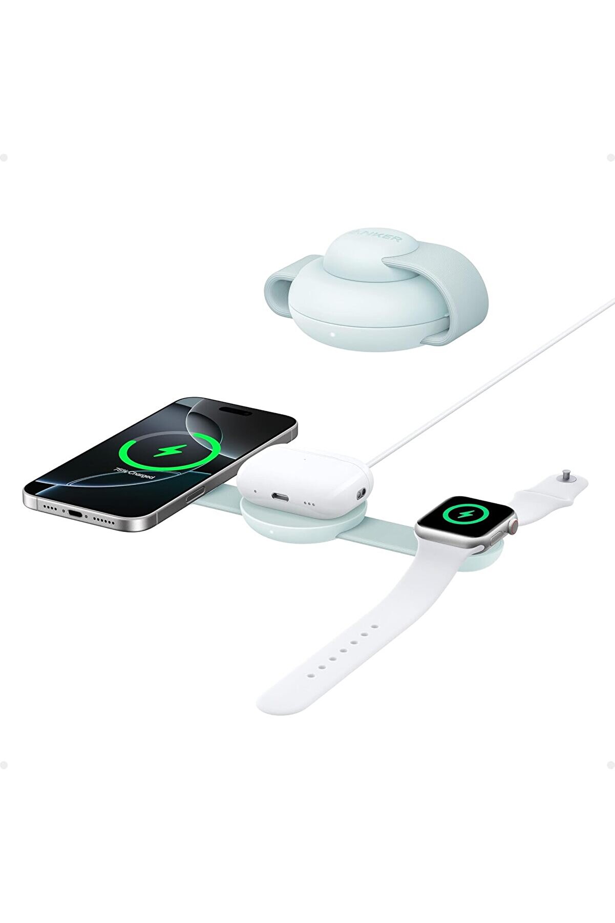 STOREMAX MagGo 3in1 Kablosuz Katlanır Şarj B25M8, Yeşil 1014773