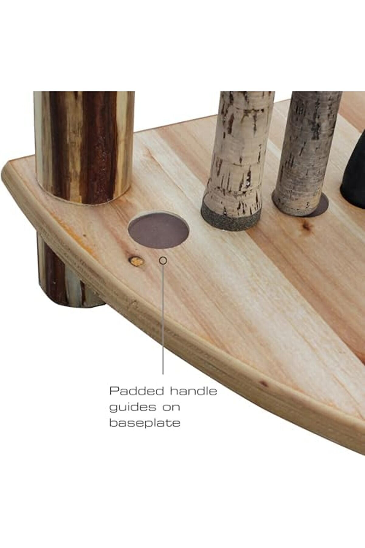 Creek Creati̇ons Rusti̇k Kütük 12 Olta Depolama Köşe Rafı - El İşi̇ Masi̇f Çam - Alet Montajı Yok, Ahşap