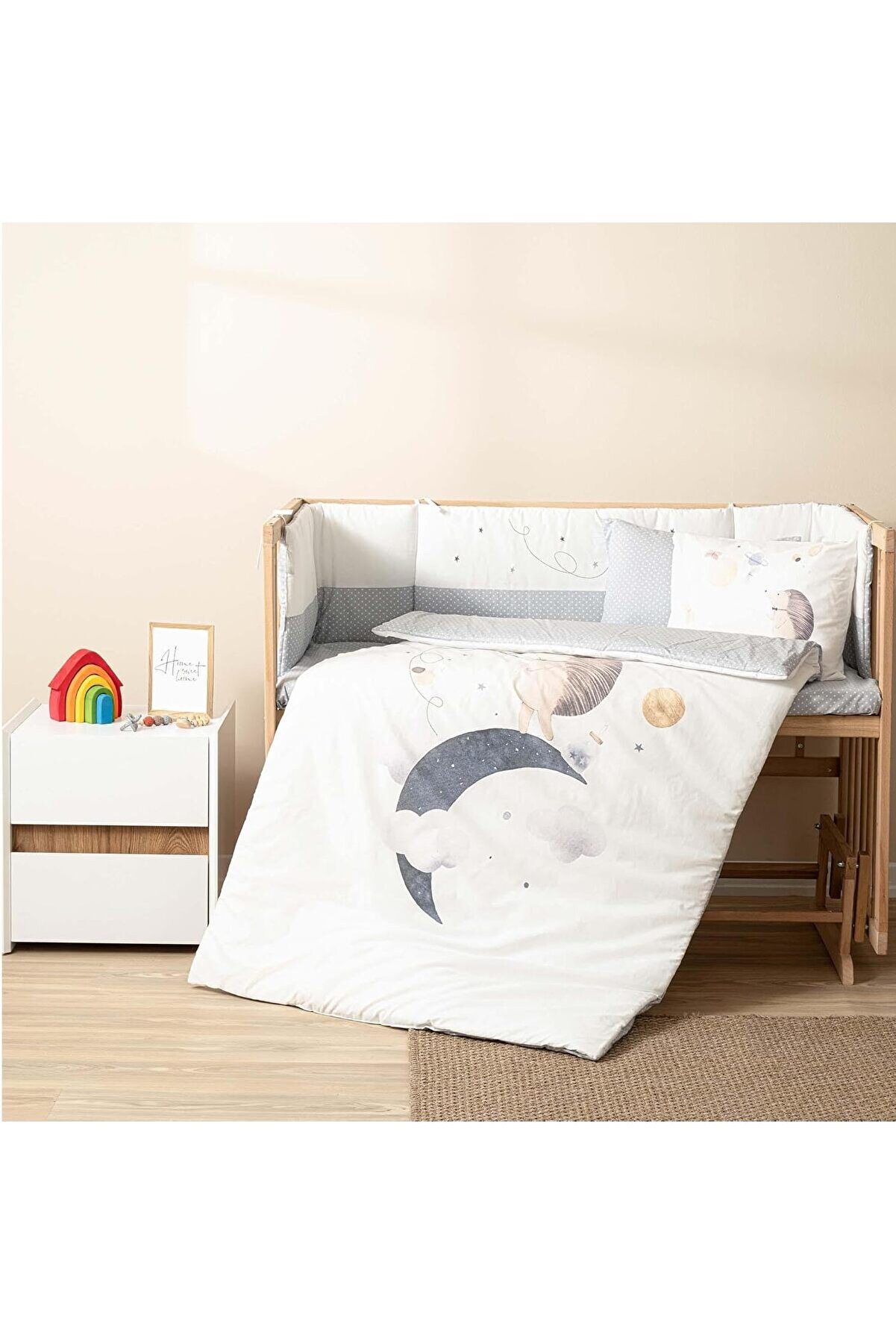 STOREMAX | Luna |%100 Pamuklu Bebek Uyku Seti Gri 1014773