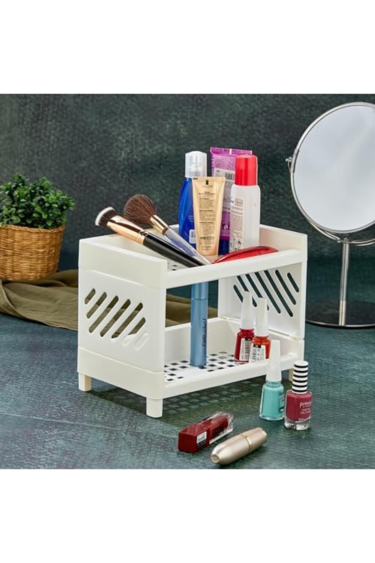 2 Katlı Makyaj Malzeme D&uuml;zenleyi̇ci̇ Organi̇zer Masa D&uuml;zenleyi̇ci̇ Organi̇zer Organi̇zeri̇ 1014773