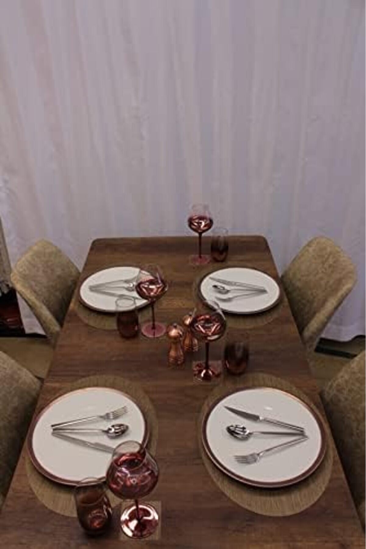 Oval Bambu Desen Kesi̇m Servi̇s 2 Adet 35X45 Cm 1014773