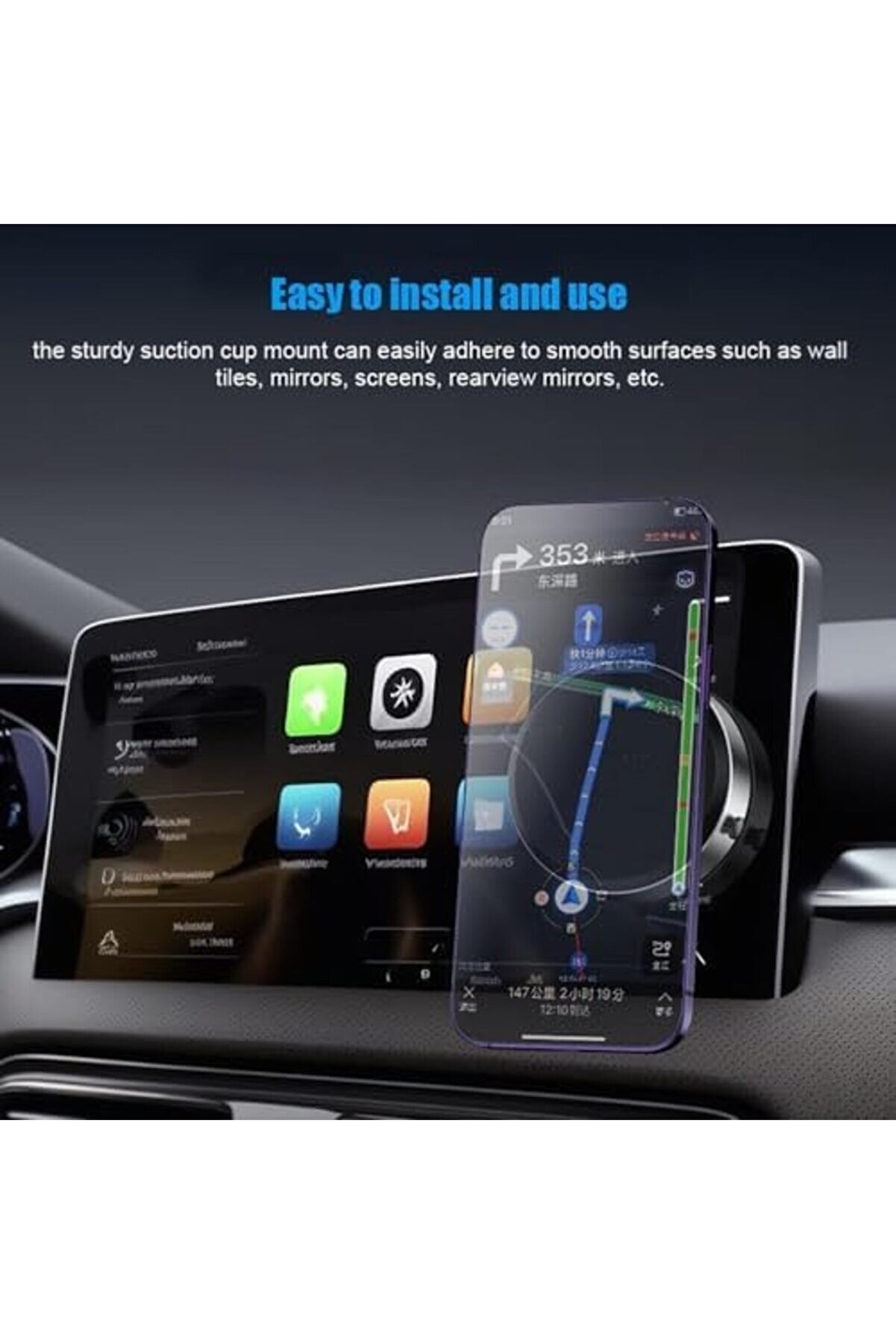 Yeni̇ Nesi̇l Akıllı Taşınabi̇li̇r Otomati̇k Vakumlu Telefon Tutucu Araç Içi̇ Ev Ofi̇s 1014773