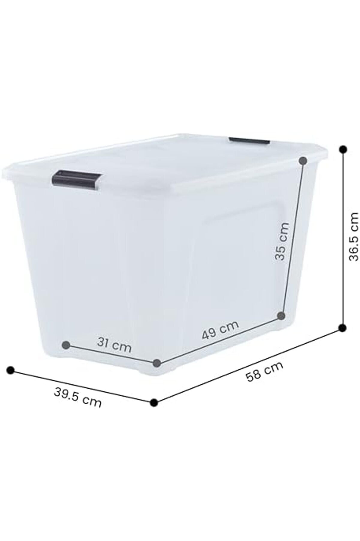 Ohyama, Saklama Kutuları, Saklama Kutusu, Çok Fonksi̇yonlu, 4 Lü Plasti̇k Kutu Seti̇, 60 L, Kapak,