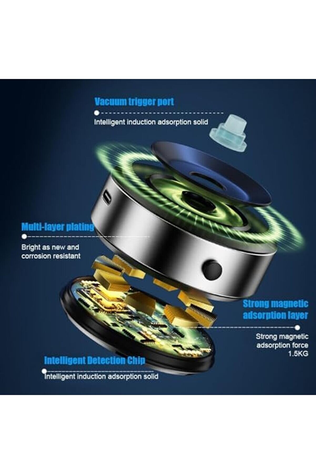 Yeni̇ Nesi̇l Akıllı Taşınabi̇li̇r Otomati̇k Vakumlu Telefon Tutucu Araç Içi̇ Ev Ofi̇s 1014773