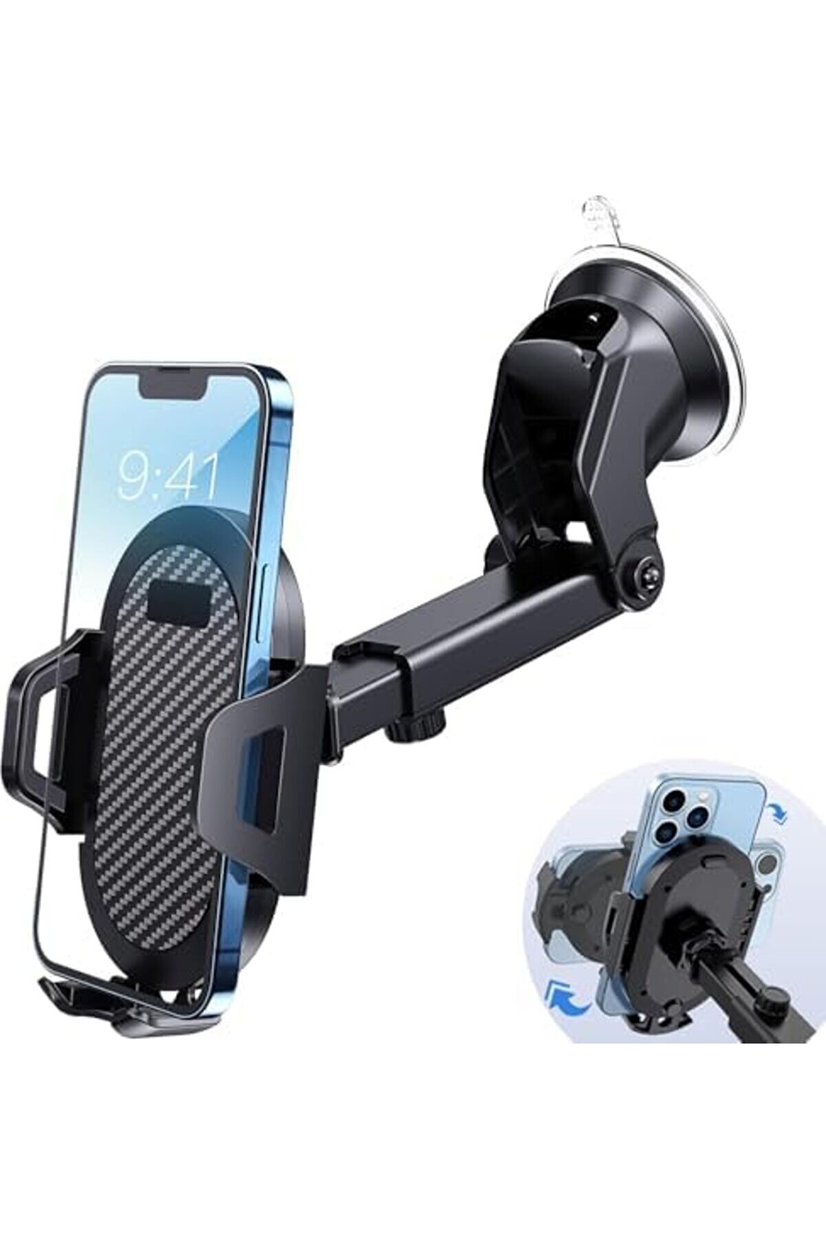 360° Ayarlanabi̇li̇r Araç Telefon Tutucu –, Ultra Güçlü Emi̇ş Gücü, 4-7” Telefonlar İçi̇n Uyumlu, Şok Em
