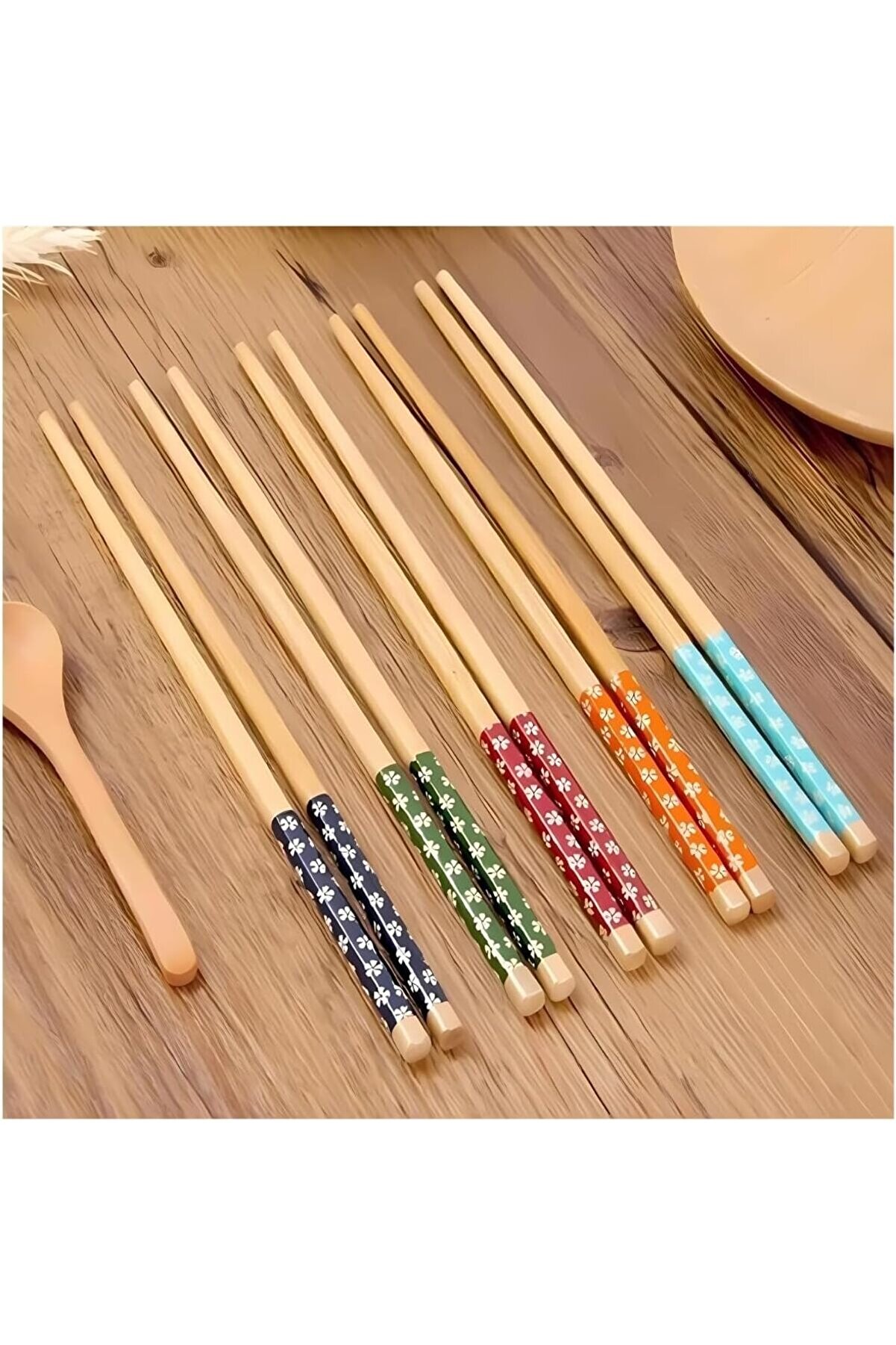 STOREMAX Adet Bambu Desenli Yıkanabilir Çin Çubuk - Sushi, Ramen ve Noodle Yemek Çubukları Seti 1014773