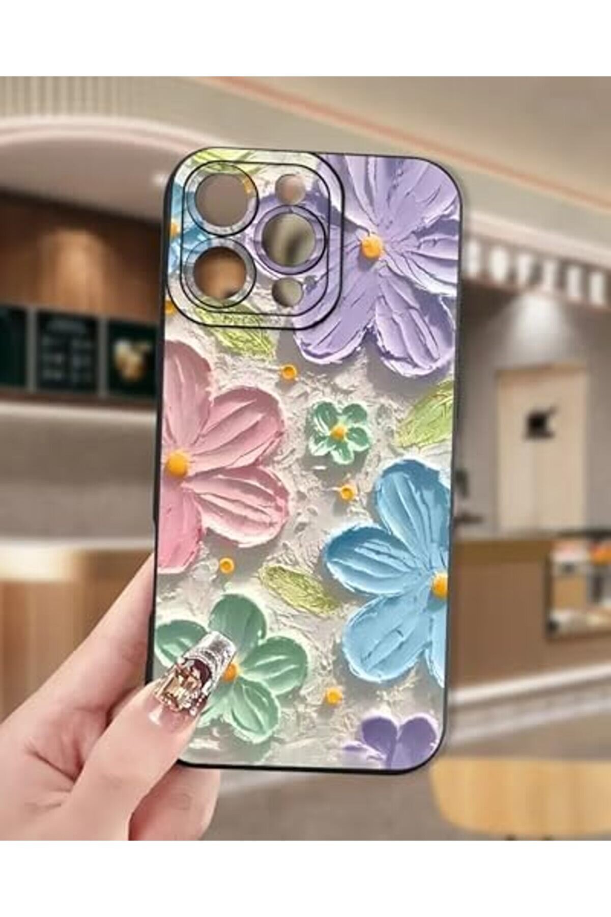 11 Yağlıboya &Ccedil;i̇&ccedil;ek Deseni̇ Telefon Kılıfı &ndash; Zari̇f Ve Tasarım (11 Florence) 1014773