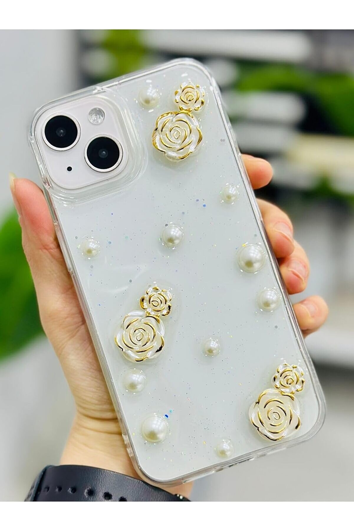 STOREMAX Aksesuar 14 - 15 ile Uyumlu İNCİ G&Uuml;L Tasarımlı Oyuncaklı Silikon Kılıf 1014773