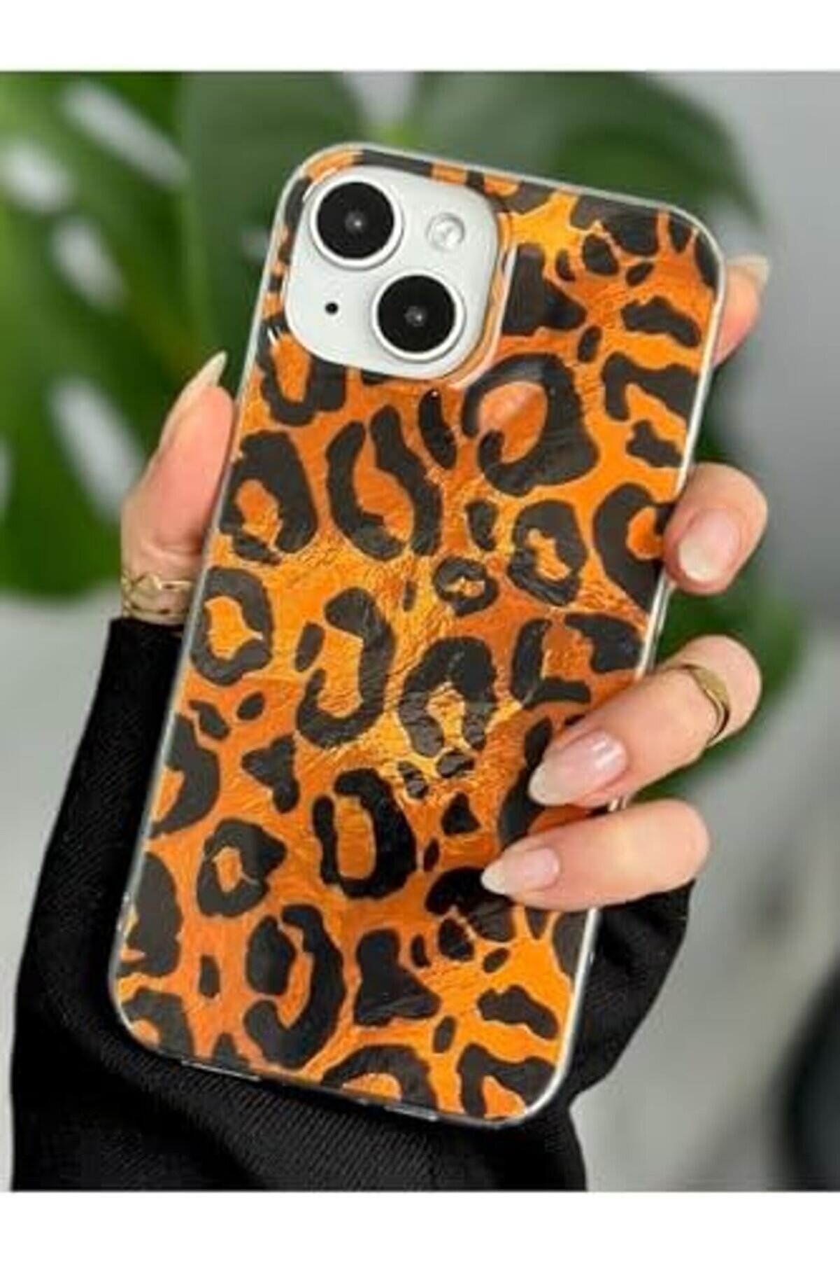 Svngsphereshop Aksesuar Iphone 13-14 - 15 Uyumlu Leopar Renk Ge&ccedil;i̇şli̇ Parlak Tasarımlı Si̇li̇kon Kılıf