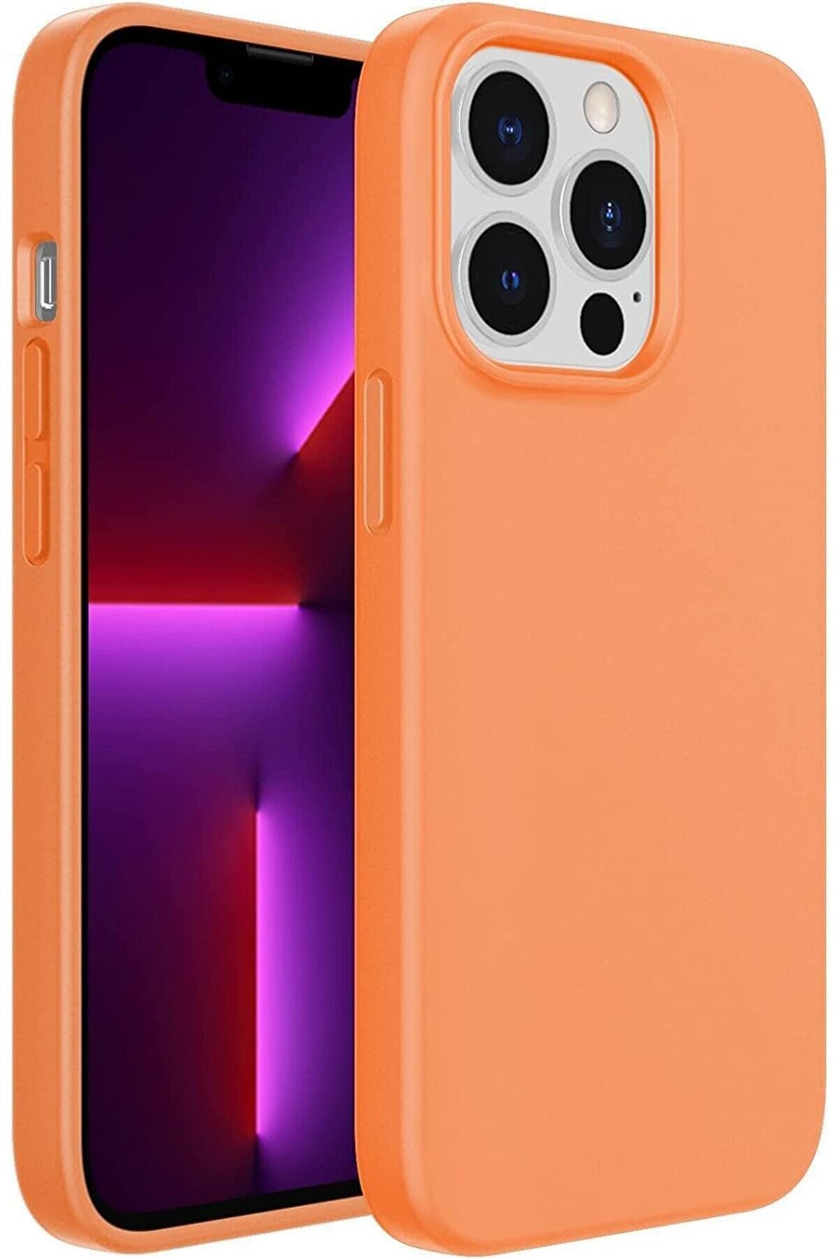 STOREMAX AKSESUAR 14 Pro (6.1) in&ccedil; İ&ccedil;i Kadife Lansman Silikon Kılıf Şok Emici Full Kasa Koruma Sağlayan Kılıf