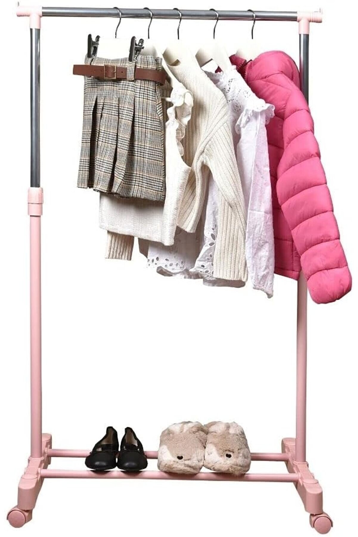 STOREMAX Teleskopik Tekerlekli Çocuk Askılığı (PEMBE) 1014773