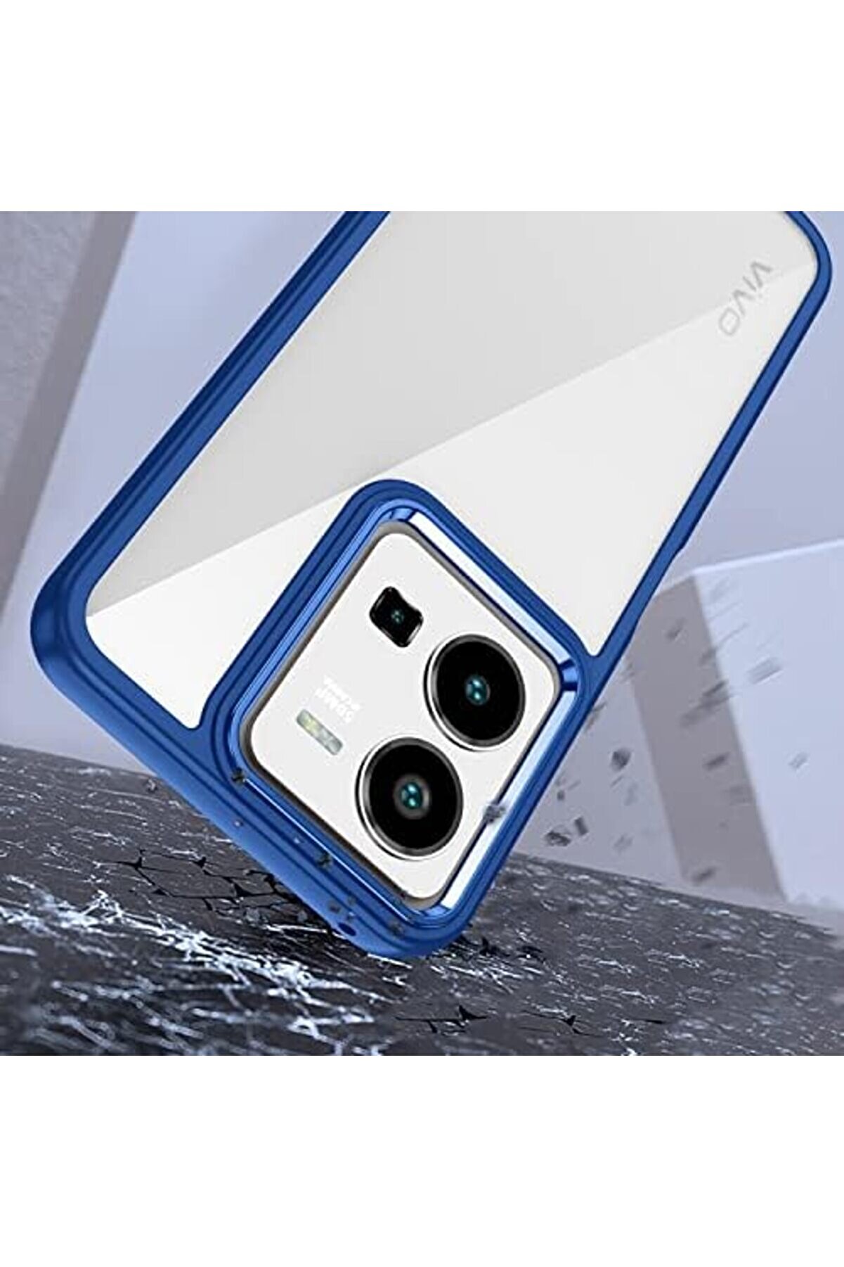 Y35 Kılıf Renkli̇ Kenar Arkası Şeffaf Flora Si̇li̇kon 1014773