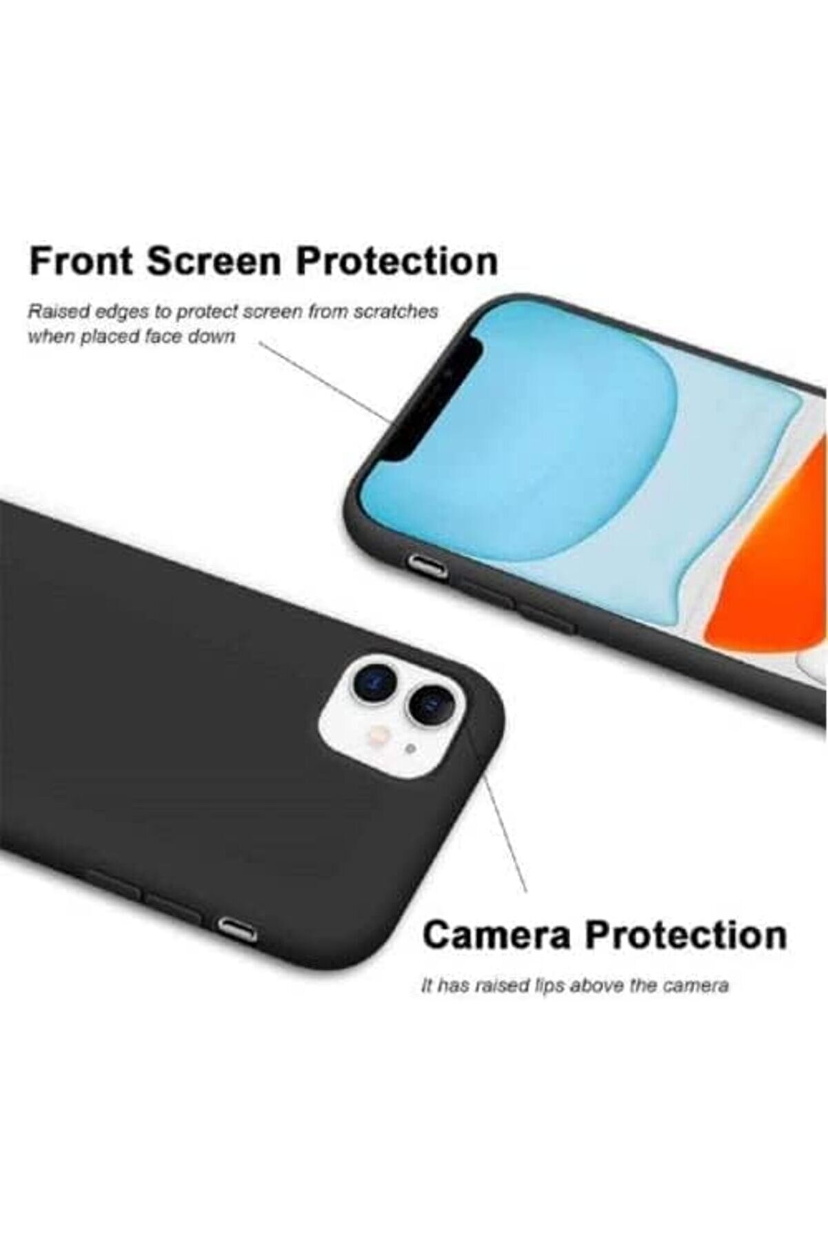 Aksesuar İphone 12 / 12 Pro İle Uyumlu İ&ccedil;i̇ Kadi̇fe Yapıya Sahi̇p Dışı Mat Lansman Si̇li̇kon Kılıf Şok E