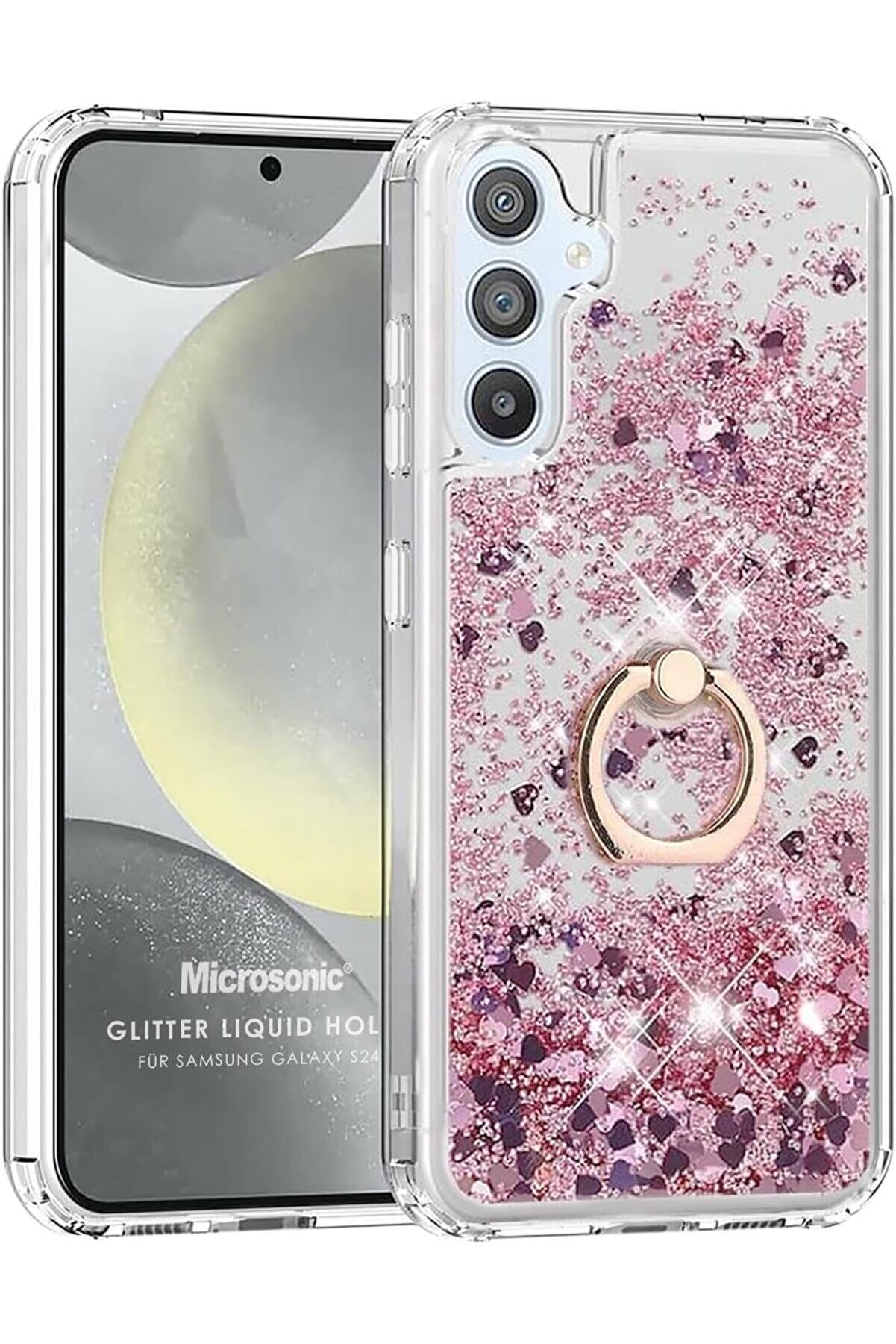 STOREMAX S24 için Kılıf Glitter Holder Pembe [ S24 ile Uyumlu Kılıf - Pembe] 1014773