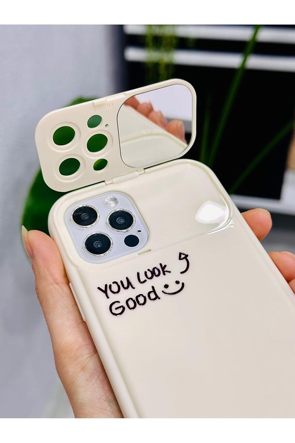 STOREMAX Aksesuar 12 Pro ile Uyumlu Aynalı Darbe Önleyici Kamera Korumalı Silikon Kılıf 1014773