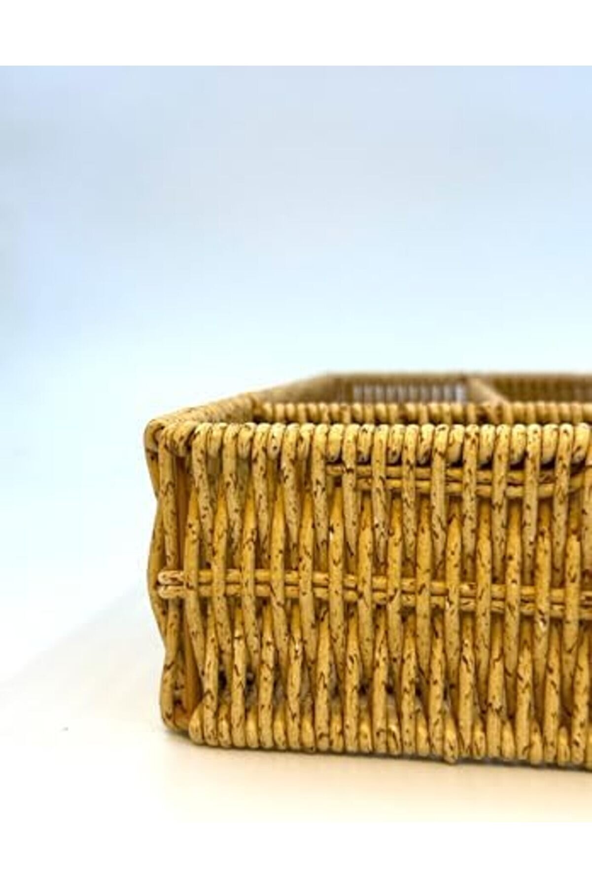 Hasır Örgülü 5 Gözlü Kaşıklık – Çekmece İçi̇ Kaşık, Çatal, Bıçak Düzenleyi̇ci̇ Organi̇zer, Hasır El Yapı