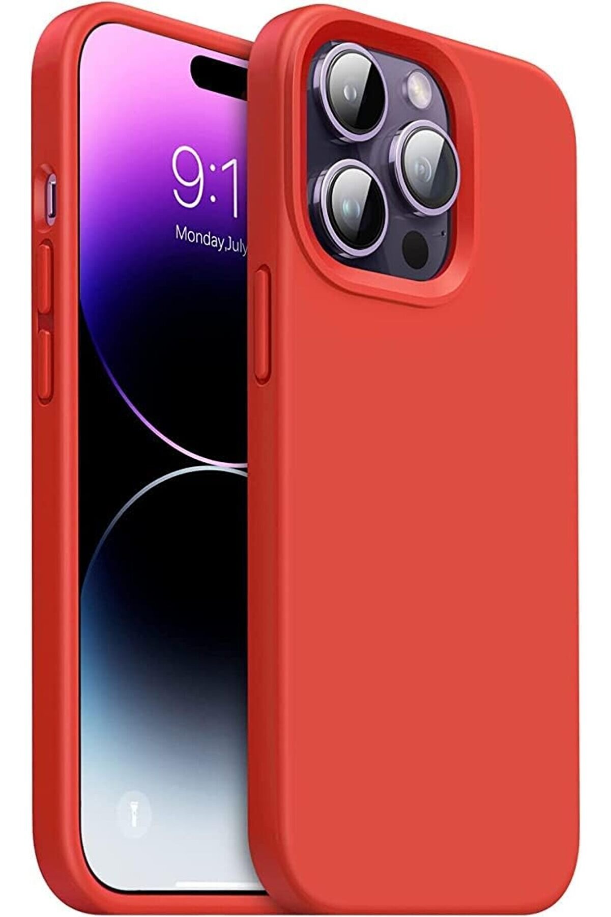 STOREMAX 14 Pro Kılıf 6.1&rsquo; I&ccedil;i Kadife Lansman Silikon Kılıf Şok Emici Full Kasa Koruma Sağlayan Kılıf - Silic