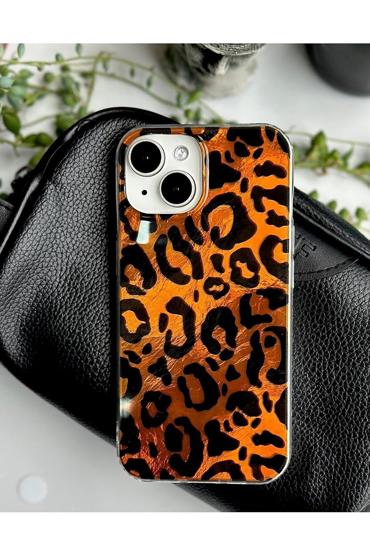 STOREMAX svngsphereshop Aksesuar Iphone 13-14 - 15 Uyumlu Leopar Renk Ge&ccedil;işli Parlak Tasarımlı Silikon Kılıf