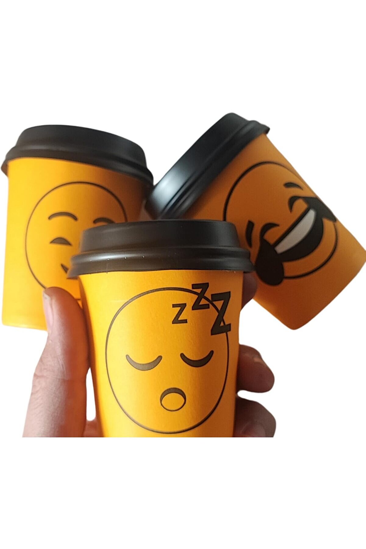 STOREMAX Oz(200ml) Kapaklı Karton 100 Adet + 100 Adet Kapak Karışık Smile Desen 1014773