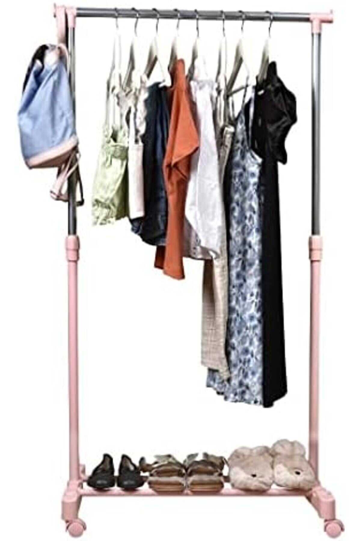 Teleskopi̇k Tekerlekli̇ Çocuk Askılığı (Pembe) 1014773