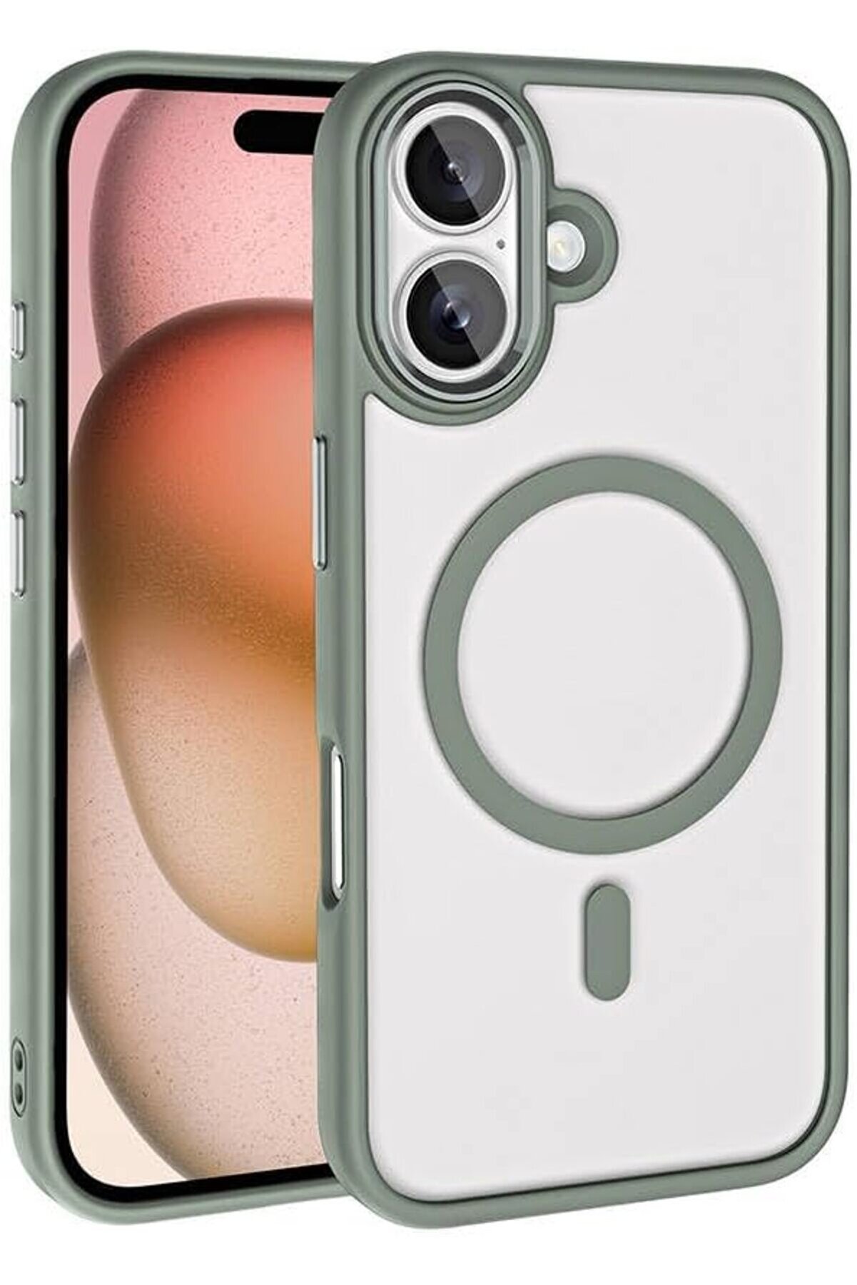 STOREMAX ile uyumlu 16 Kılıf Şarj Özellikli Krom M-safe Silikon Kapak Titanyum-Gri 1014773