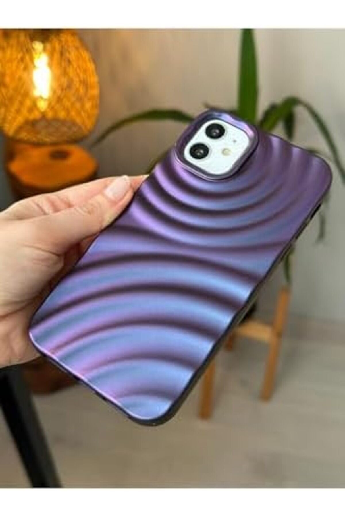 Aksesuar 11 İle Uyumlu 3D Kabartma Mor Renk Geçi̇şli̇ Mat Si̇li̇kon Kılıf 1014773
