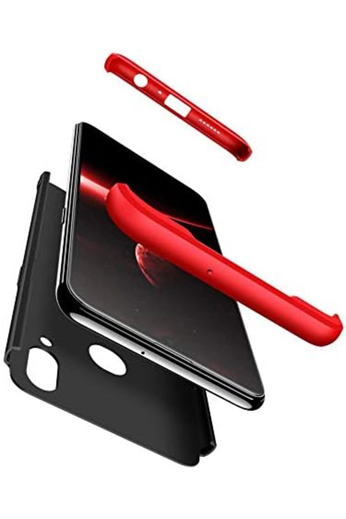 A10S İ&ccedil;i̇n Kılıf Di̇p 360 Protecti̇ve Si̇yah Kırmızı [ A10S İle Uyumlu Kılıf - Kırmızı] 1014773