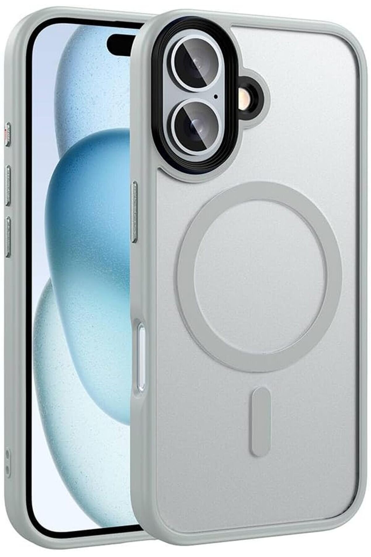 STOREMAX ile uyumlu 16 Kılıf Mat Arka Yüzey Şarj Özellikli Flet M-safe Kapak Gümüş 1014773