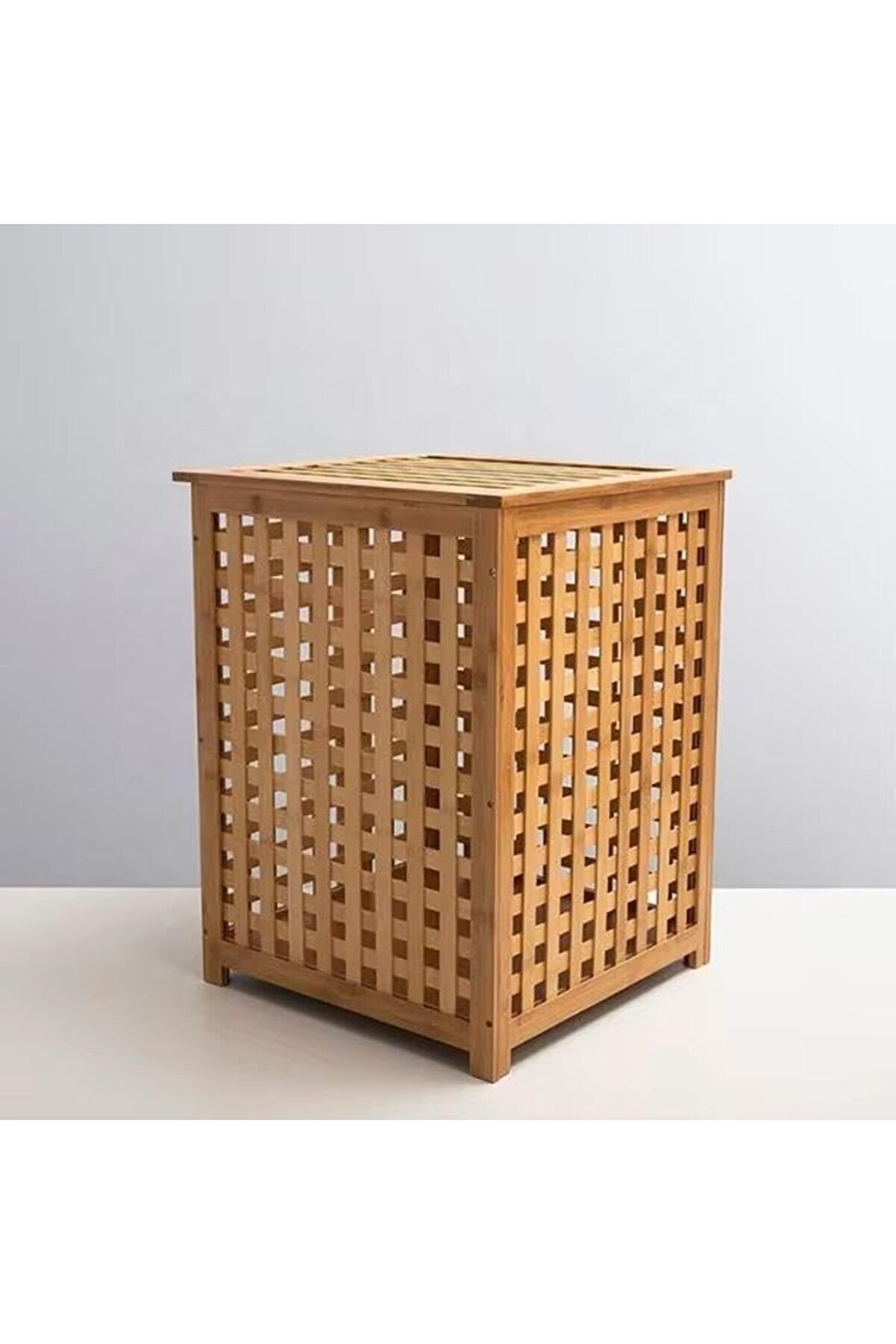 Bambu Ki̇rli̇ Çamaşır Sepeti̇ – Yıkanabi̇li̇r İç Astarı İle Şık, Kapaklı, Taşınabi̇li̇r, Dayanıklı Ve Fonks