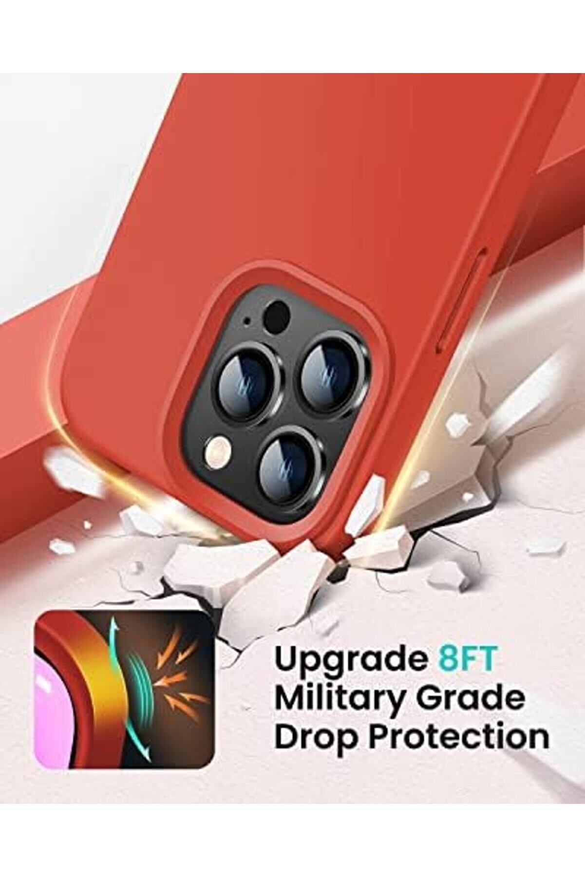 14 Pro Kılıf 6.1&rsquo; I&ccedil;i̇ Kadi̇fe Lansman Si̇li̇kon Kılıf Şok Emi̇ci̇ Full Kasa Koruma Sağlayan Kılıf - Si̇li̇c