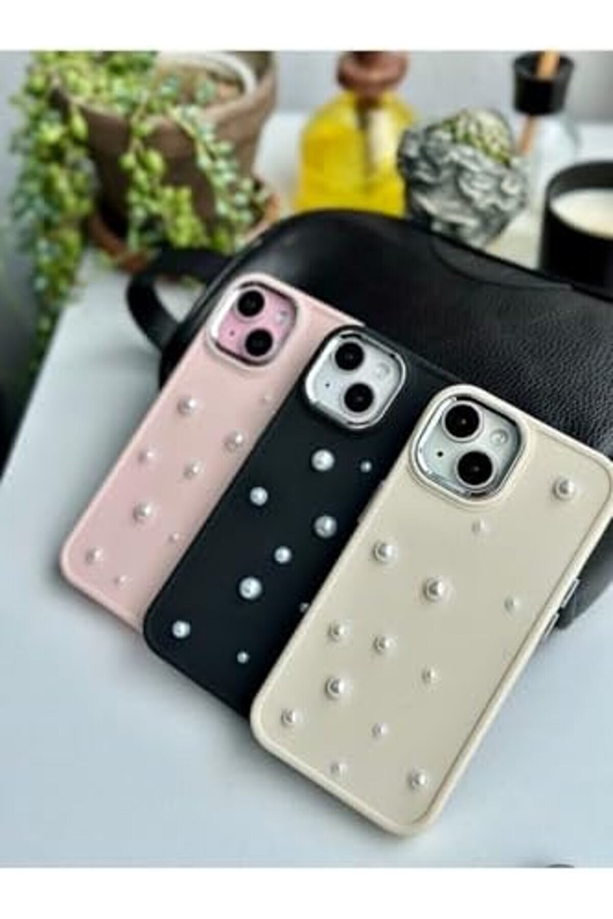 Aksesuar Iphone 13-14 Ve 15 Uyumlu 3D Pearl Oyuncak Tasarımlı Esnek Si̇li̇kon Kılıf - Pembepearl 1175