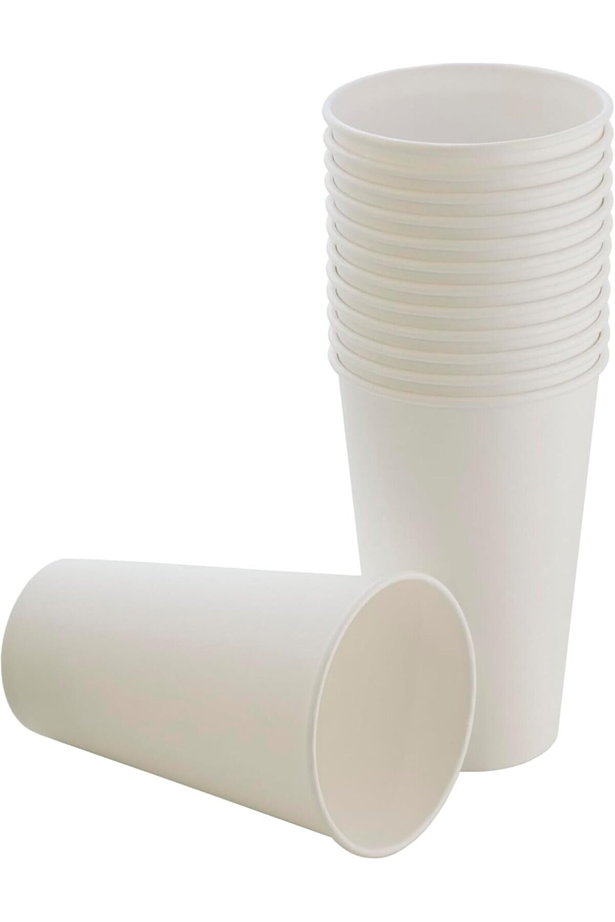 STOREMAX 50 adet parti bardağı, beyaz tek kullanımlık karton 16 oz, büyük kağıt 400 ml, parti ihtiyaçları, ço
