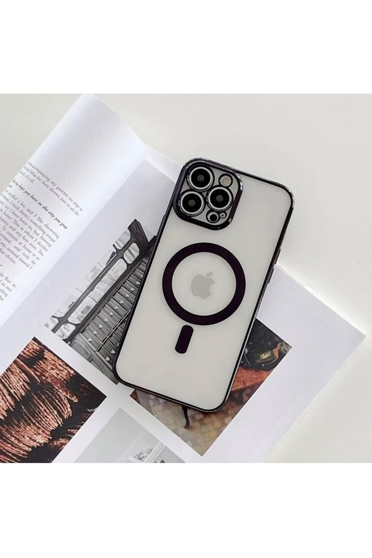 STOREMAX aks 13 pro için kablosuz şarj ile uyumlu, kamera lens korumalı kılıf siyah 1014773