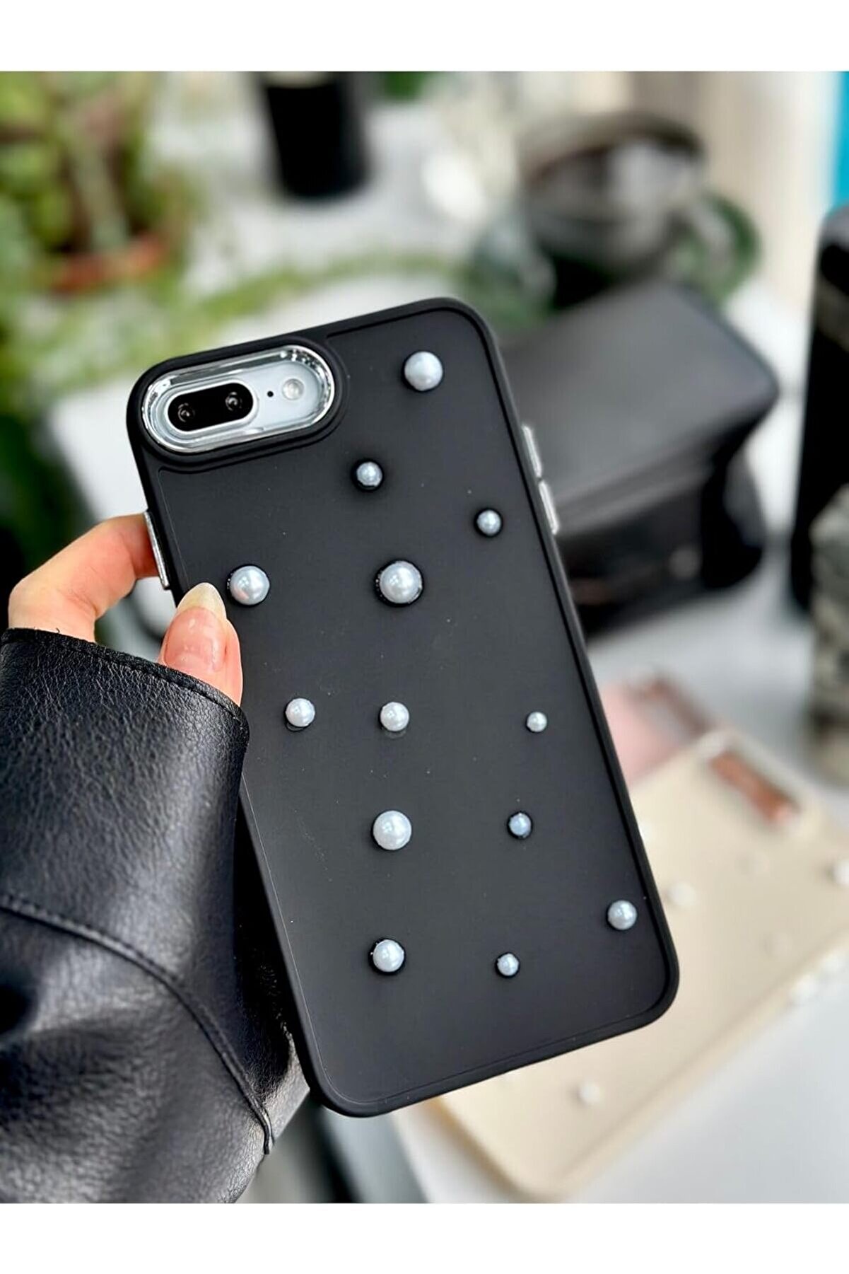 STOREMAX Aksesuar 7 Ve 8 Uyumlu Pearl Oyuncak Tasarımlı Esnek Silikon Kılıf - Siyahpearl 1014773