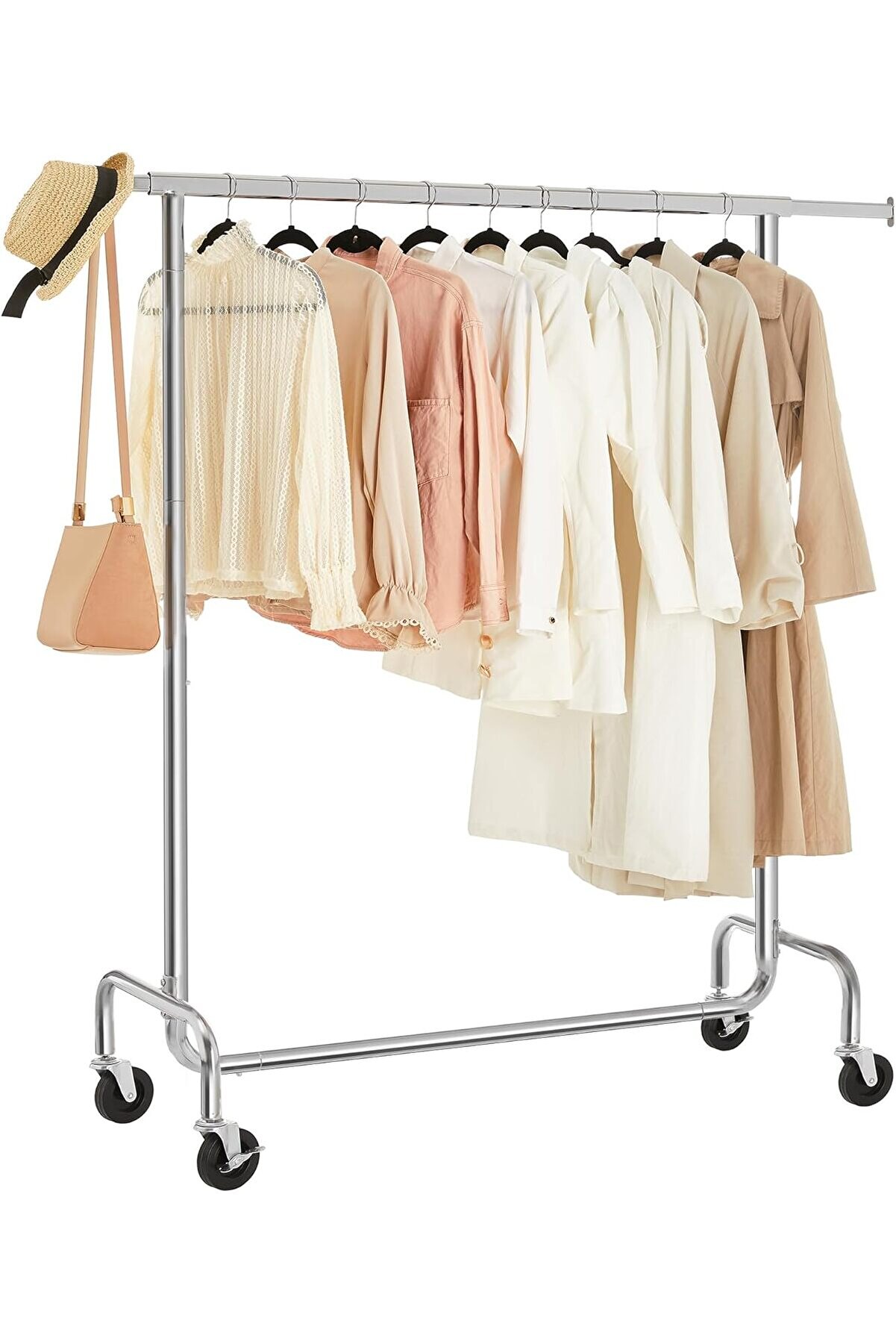 STOREMAX askısı, tekerlekli askıları, metalden yapılmış, 130 kg'a kadar y&uuml;klenebilir, uzunluk 110-150 cm
